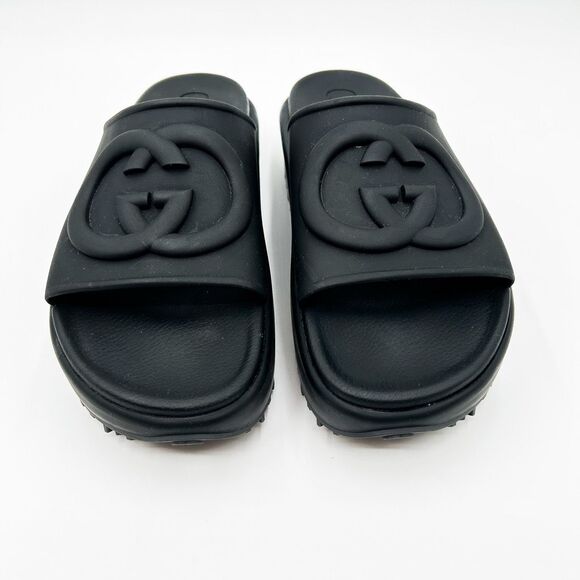 Gucci Interlocking GG Monogram Platform Slides Sandals Eu 41 US 11 - Picture 3 of 13